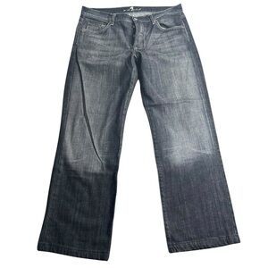 7 For‎ All Mankind Men’s Jeans 34x34 Gray Wash Straight Leg Button Fly